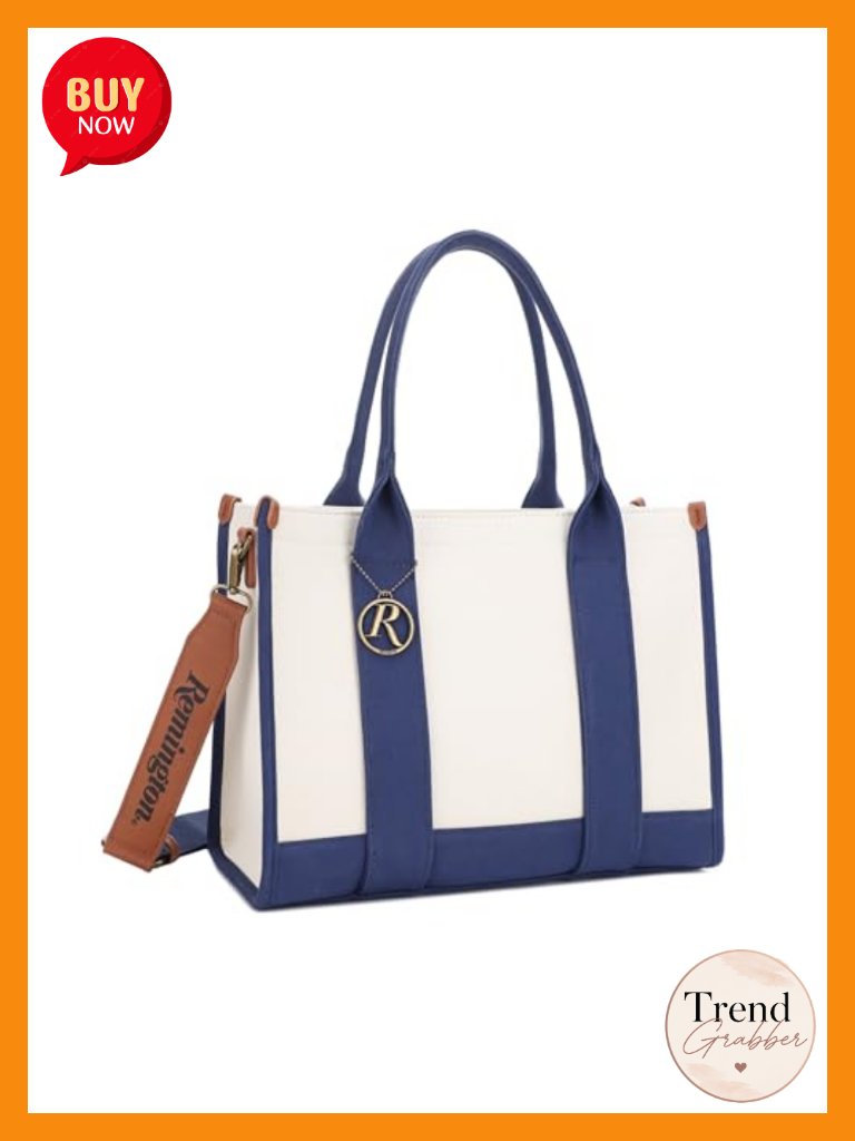 Canvas Tote Bag With Lockable Compartment And Detachable Strap